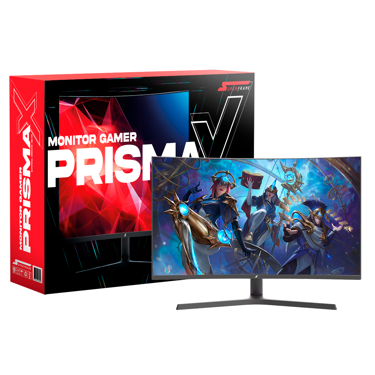Monitor Gamer SuperFrame Prisma X, 32 Pol, Curvo, VA, Quad HD, 1ms, 165Hz, 100% sRGB, Black, SFPCB-32165-QHD