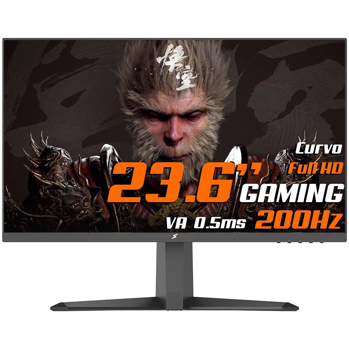 Monitor Gamer SuperFrame Ultra, 23.6 Pol, Curvo, Full HD, Fast VA, 0.5ms, 200Hz, FreeSync/G-Sync, HDMI/DP, Preto, SFUTCB-24200-FHD