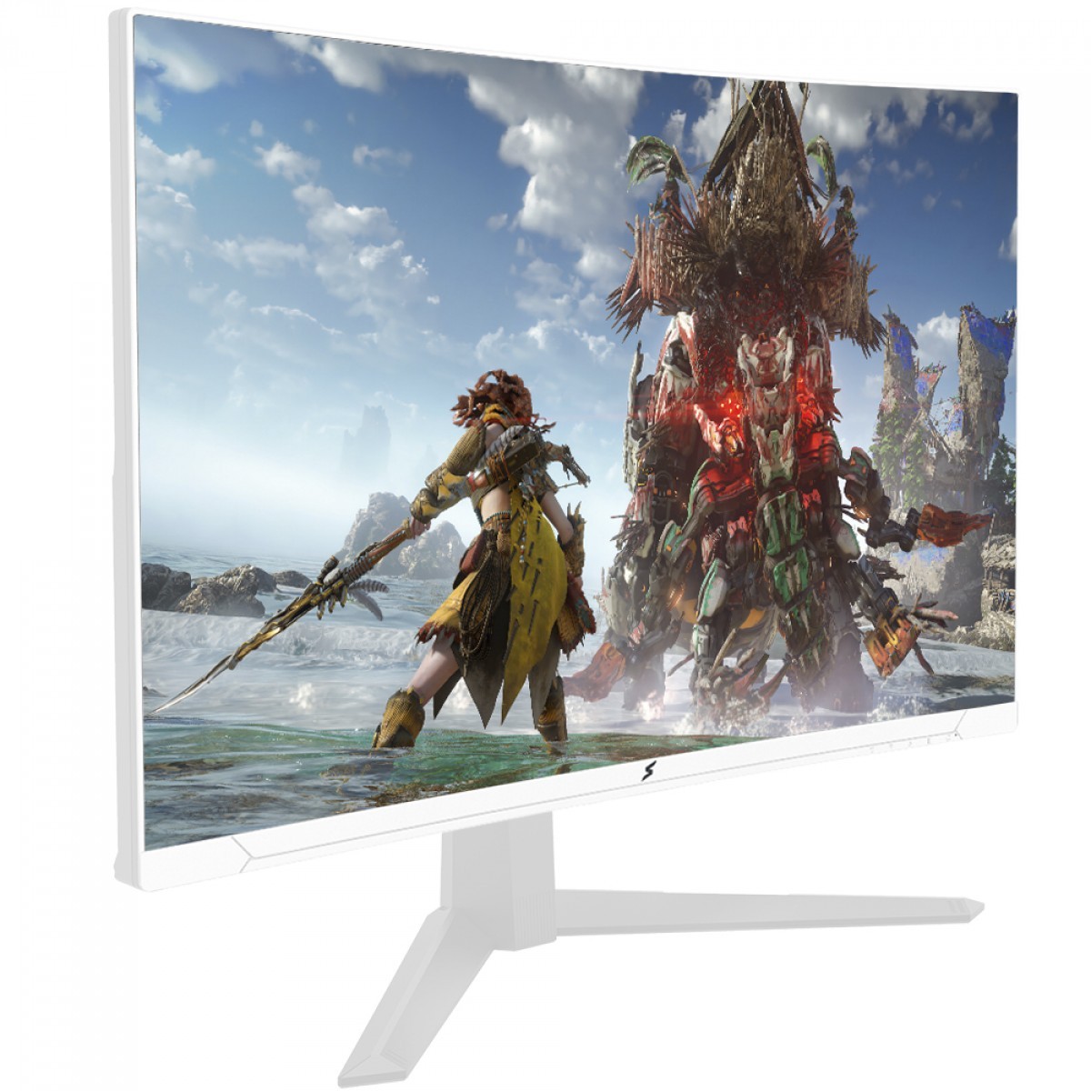 Monitor Gamer SuperFrame UltraX, 27 Pol, Curvo, Full HD, Fast VA, 1ms, 300Hz, FreeSync/G-Sync, HDMI/DP, Branco, SFUCW-27300-FHD