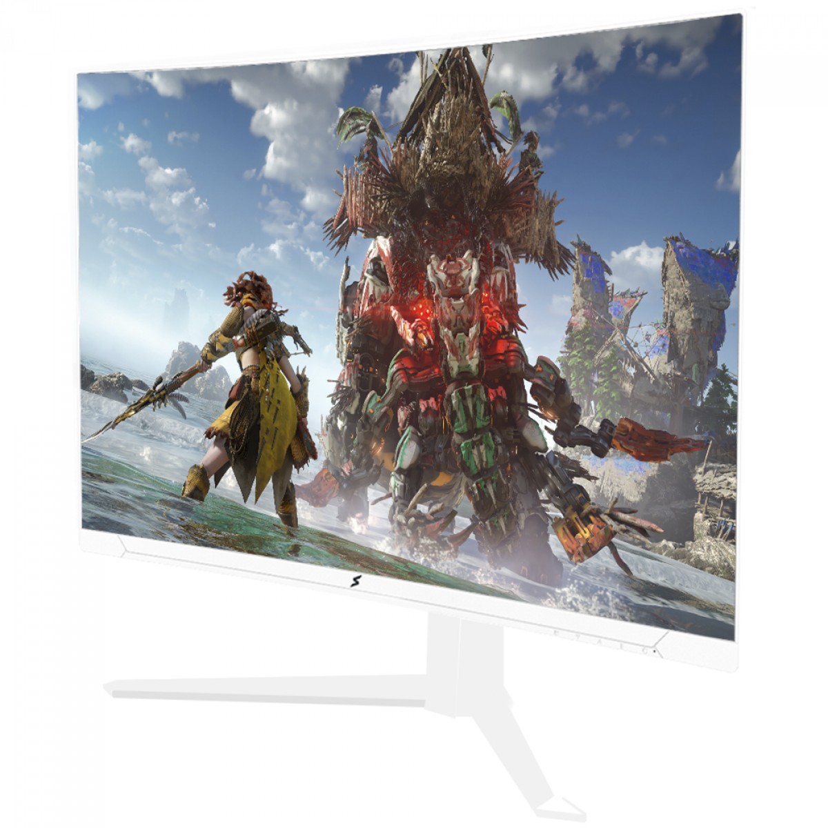 Monitor Gamer SuperFrame UltraX, 27 Pol, Curvo, Full HD, Fast VA, 1ms, 300Hz, FreeSync/G-Sync, HDMI/DP, Branco, SFUCW-27300-FHD