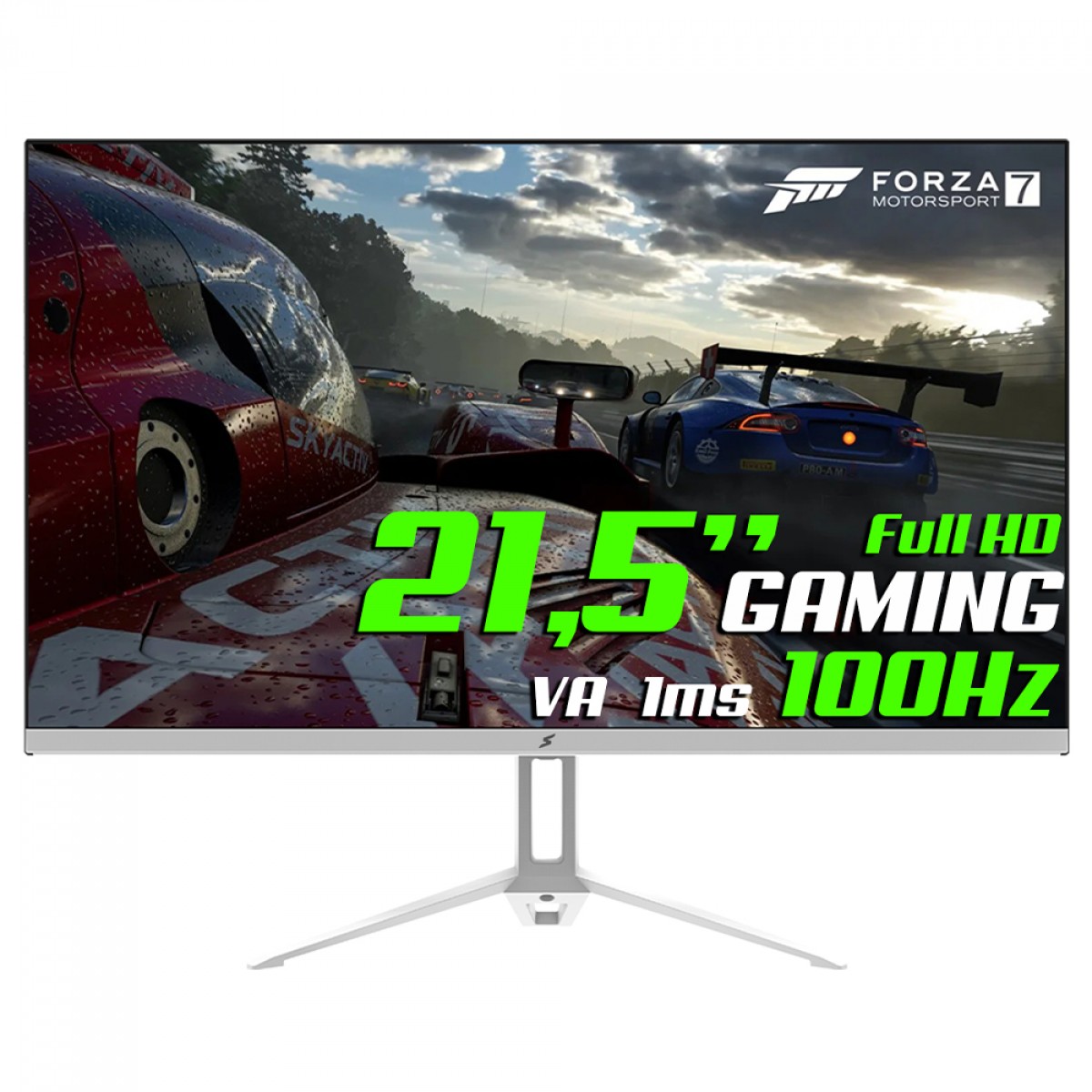Monitor Gamer SuperFrame View, 21.5 Pol, Full HD, VA, 1ms, 100Hz, 99% sRGB, HDR, FreeSync, HDMI/VGA, Branco, SFVFW-22100-FHD