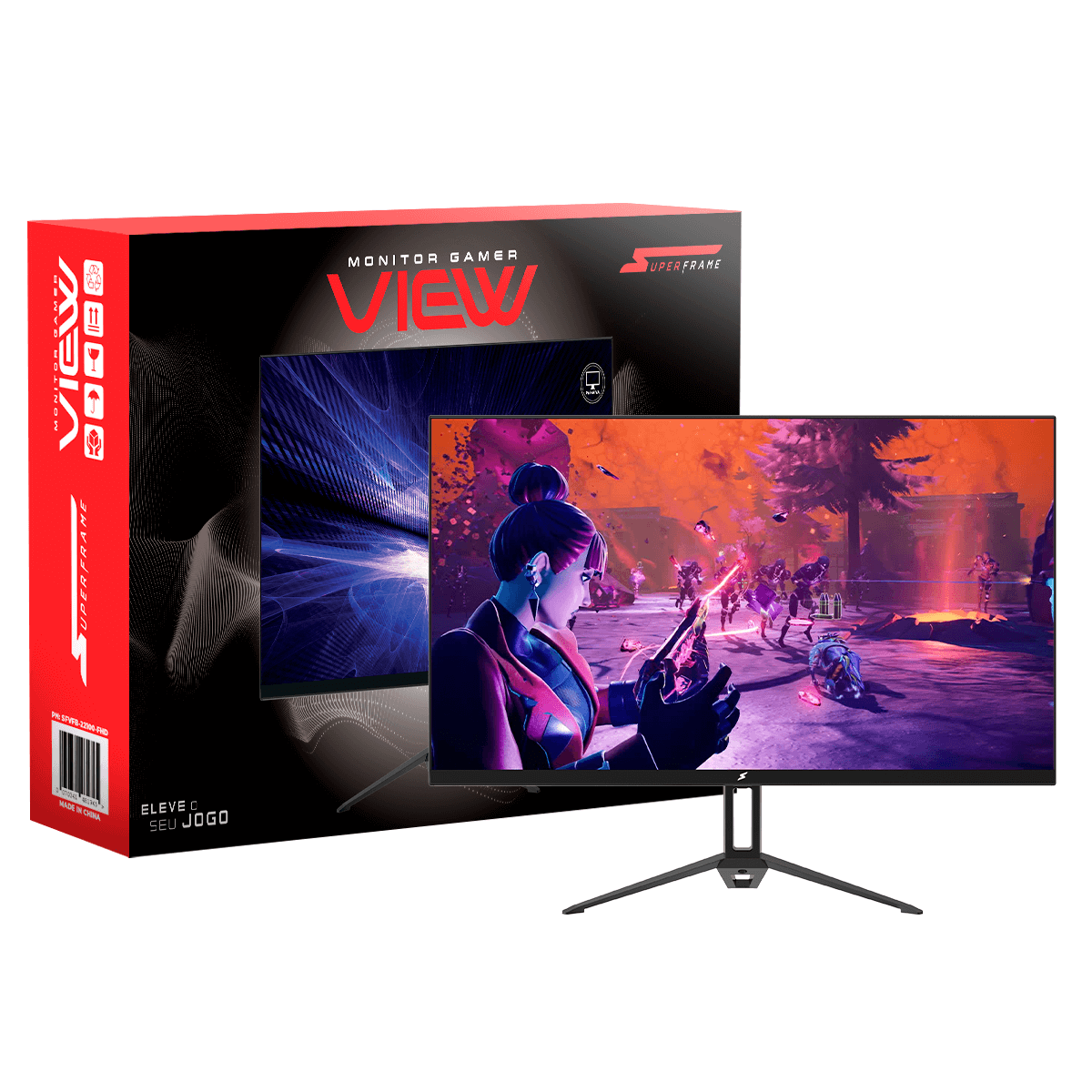 Monitor Gamer SuperFrame View, 21.5 Pol, Full HD, VA, 1ms, 100Hz, 99% sRGB, HDR, FreeSync, HDMI/VGA, SFVFB-22100-FHD