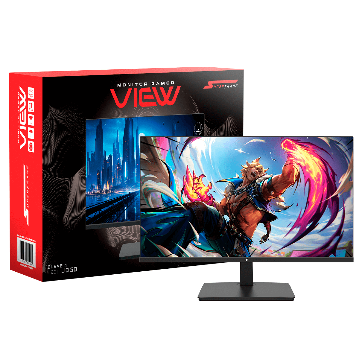 Monitor Gamer SuperFrame View, 23.8 Pol, Full HD, Fast IPS, 1ms, 180Hz, 99% sRGB, FreeSync, HDMI/DP, SFVFB-24180-FHD-PRO
