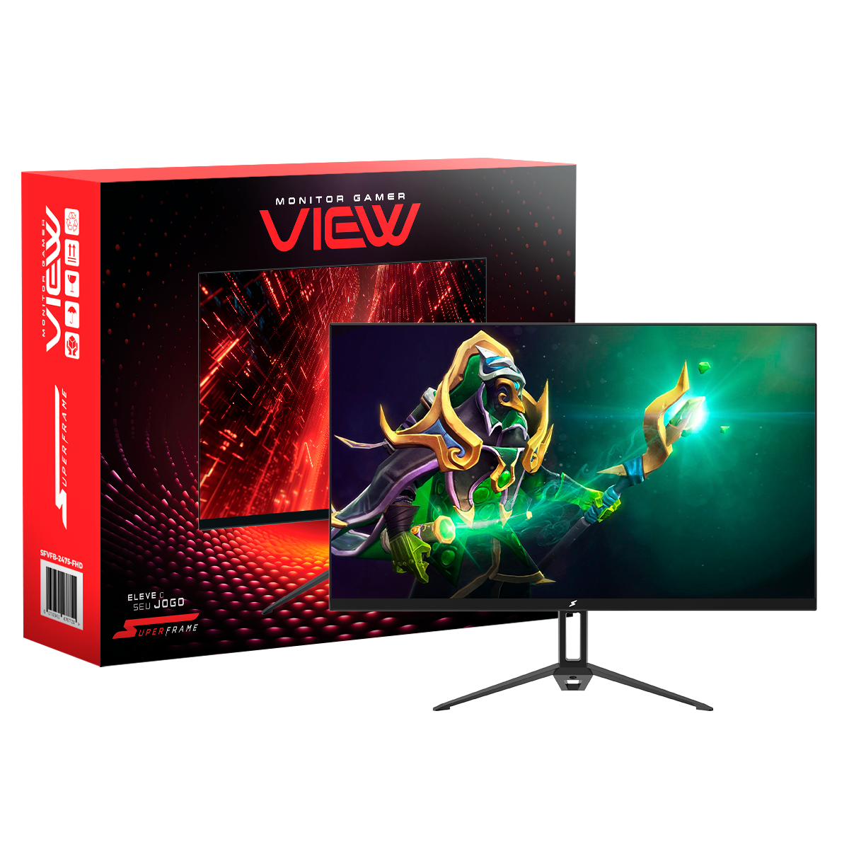 Monitor Gamer SuperFrame View, 23.8 Pol, Full HD, IPS, 75Hz, 99% sRGB, FreeSync, HDMI/VGA, SFVFB-2475-FHD