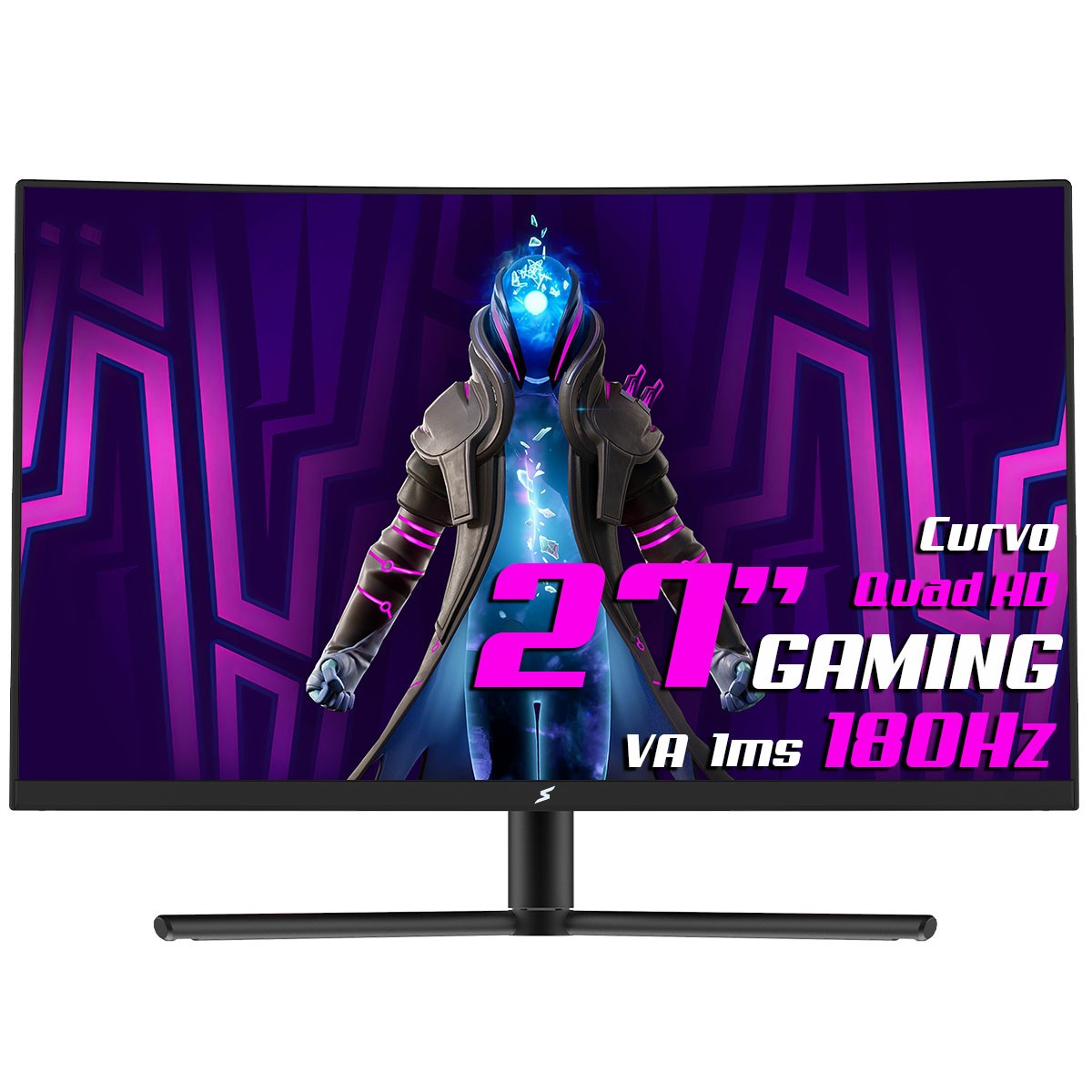Monitor Gamer SuperFrame Vision, 27 Pol, Curvo, Quad HD, VA, HDR600, 1ms, 180Hz, FreeSync, HDMI/DP, SFVFB-27180-QHD