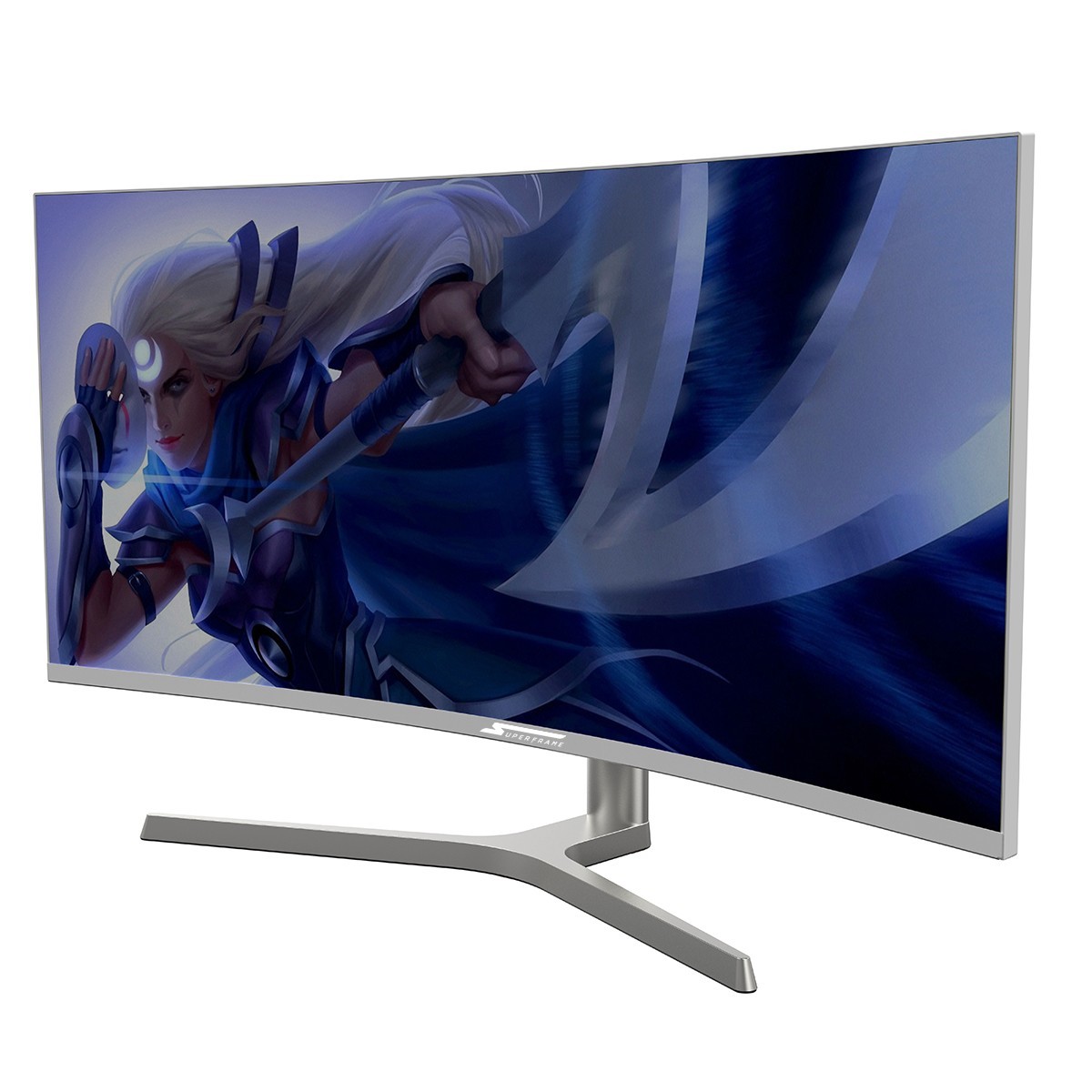 Monitor Gamer SuperFrame Vision Ultra, 34 Pol, Curvo, UltraWide, 2.5K, Quad HD, VA, 99% sRGB, HDR, FreeSync, 1ms, 165Hz, HDMI/DP, White, SFVC-3415-2