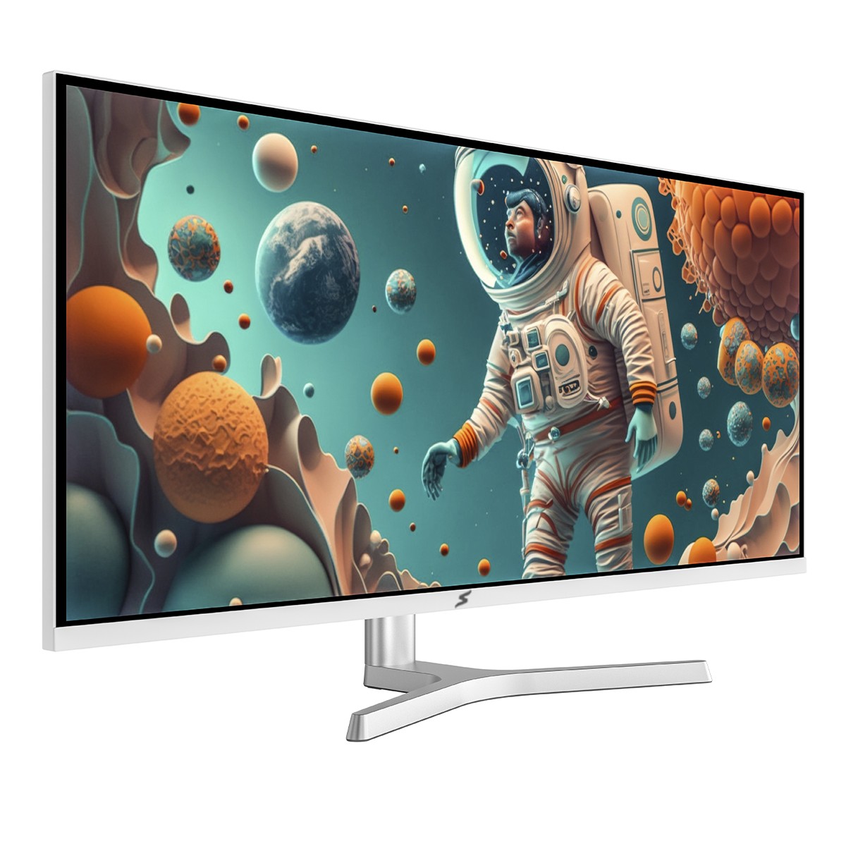 Monitor Gamer SuperFrame Vision Ultra, 34 Pol, Flat, UltraWide, Quad HD, 1ms, 165Hz, IPS, HDR, FreeSync, HDMI/DP, White, SFVFW-34165-QHD-PRO