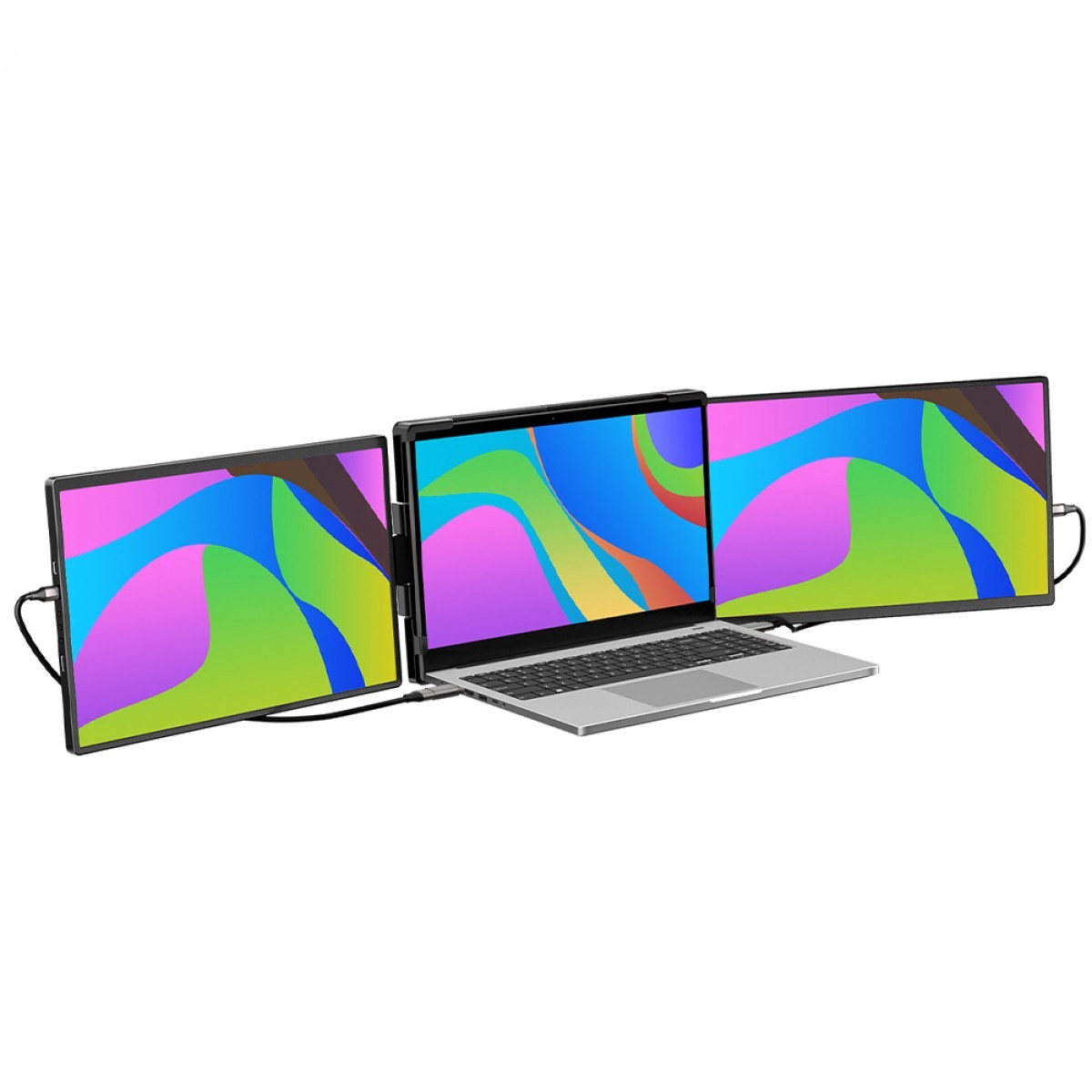 Monitor SuperFrame Double View, 2 Telas de 14 Pol, 60Hz, IPS, Full HD, Portátil, Preto, SFDFB-1460-FHD-PRO