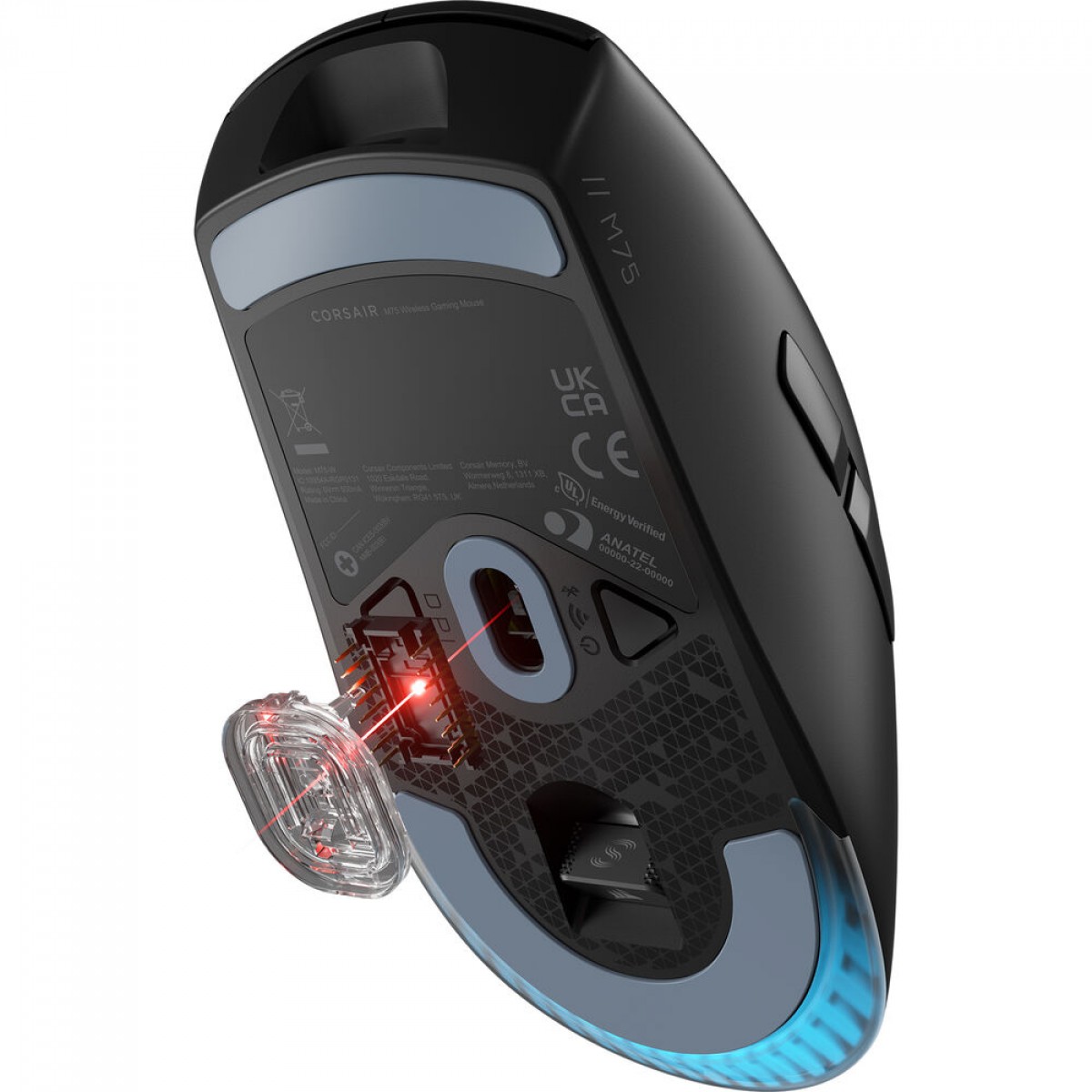 Mouse Gamer Corsair M75, Wireless, RGB, 26.000 DPI, 5 Botões Programáveis, Preto, CH-931D010-NA