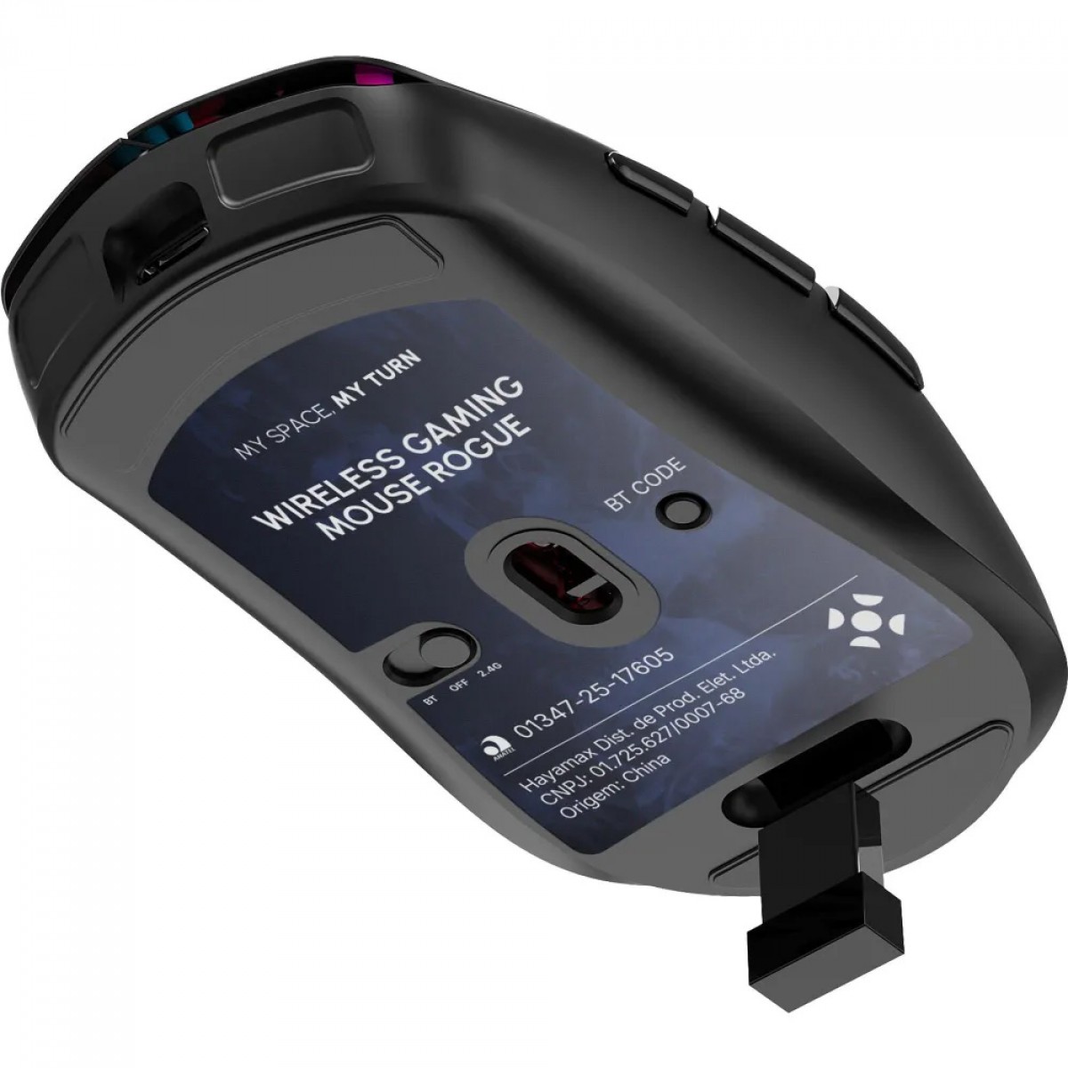 Mouse Gamer Fortrek Rogue, RGB, Wireless/Bluetooth/USB, 16000 DPI, 6 Botões, Preto