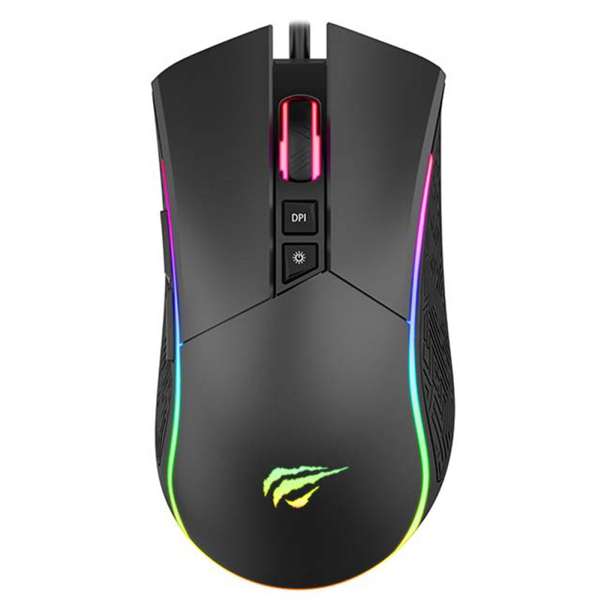 Mouse Gamer Havit MS1001, RGB, 4800 DPI, 7 Botões, Preto, MS1001