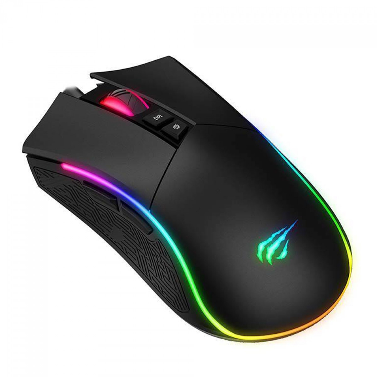Mouse Gamer Havit MS1001, RGB, 4800 DPI, 7 Botões, Preto, MS1001