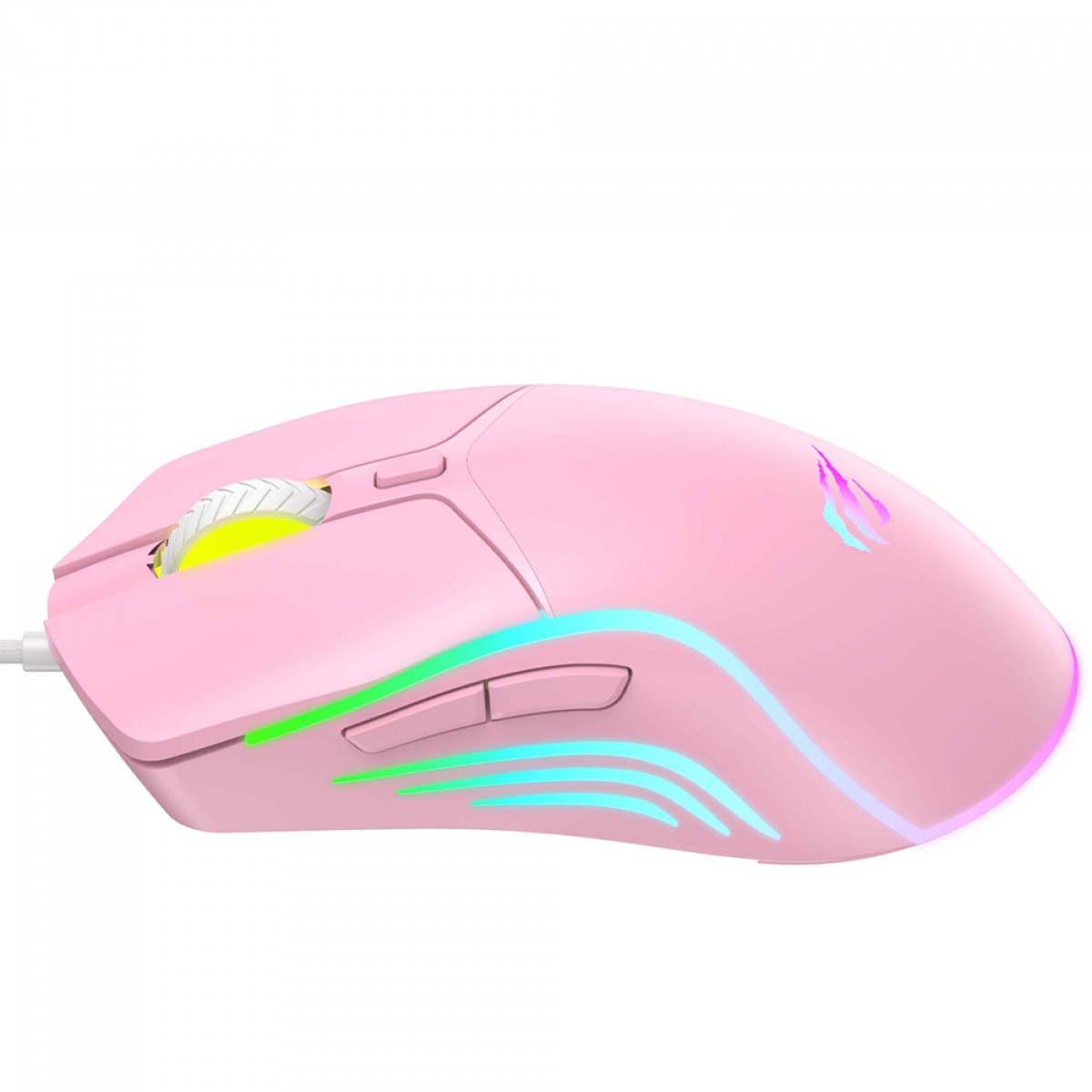 Mouse Gamer Havit MS1029, 8000DPI, USB, RGB, 6 Botões, Pink