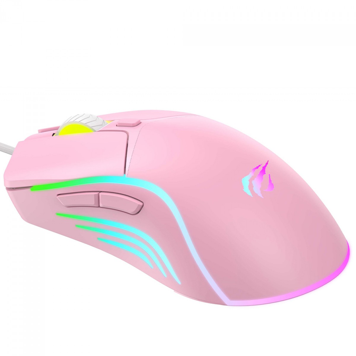 Mouse Gamer Havit MS1029, 8000DPI, USB, RGB, 6 Botões, Pink