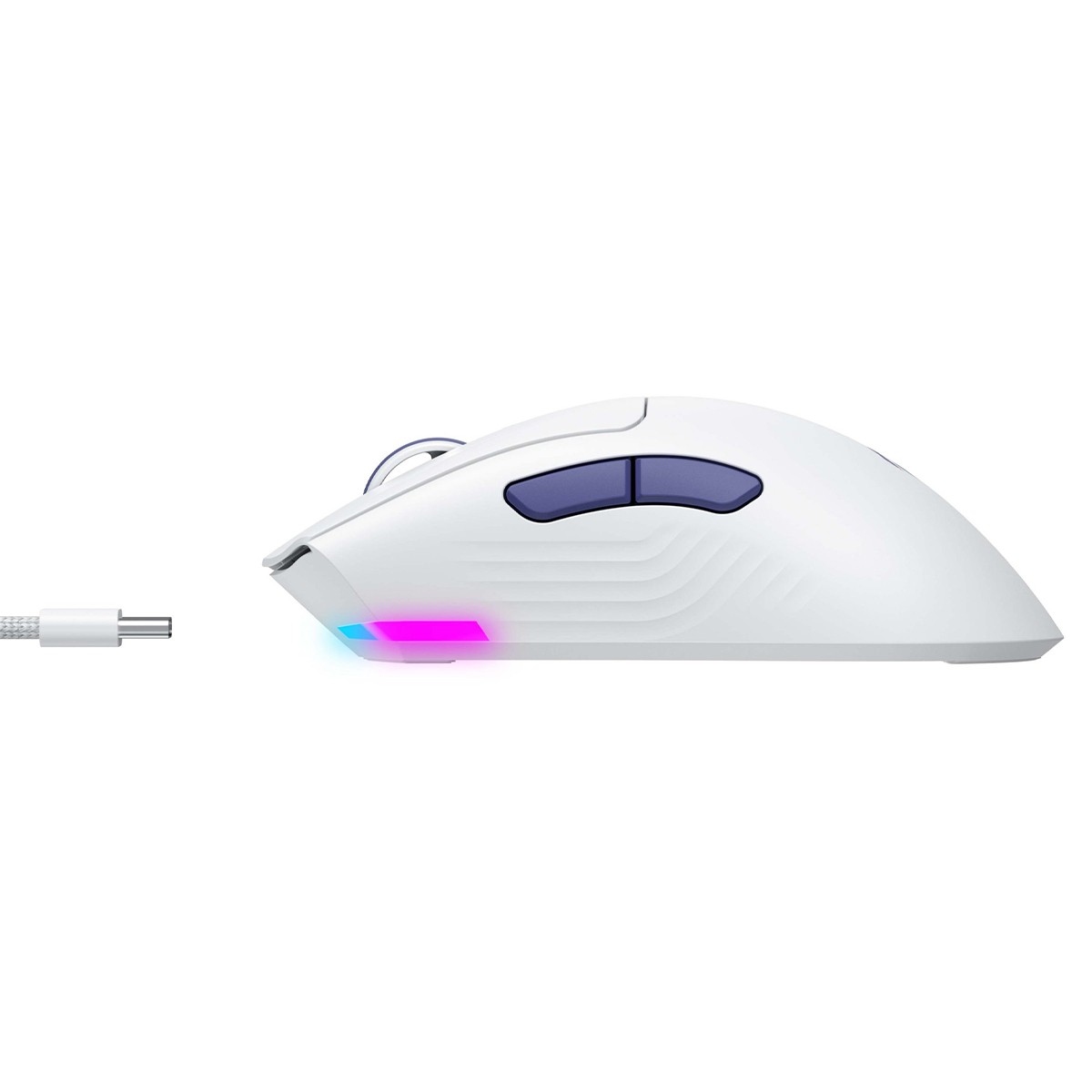 Mouse Gamer Havit MS966WB White, Wireless/Bluetooth, RGB, 10000 DPI, 7 Botões, PMW3325, Branco