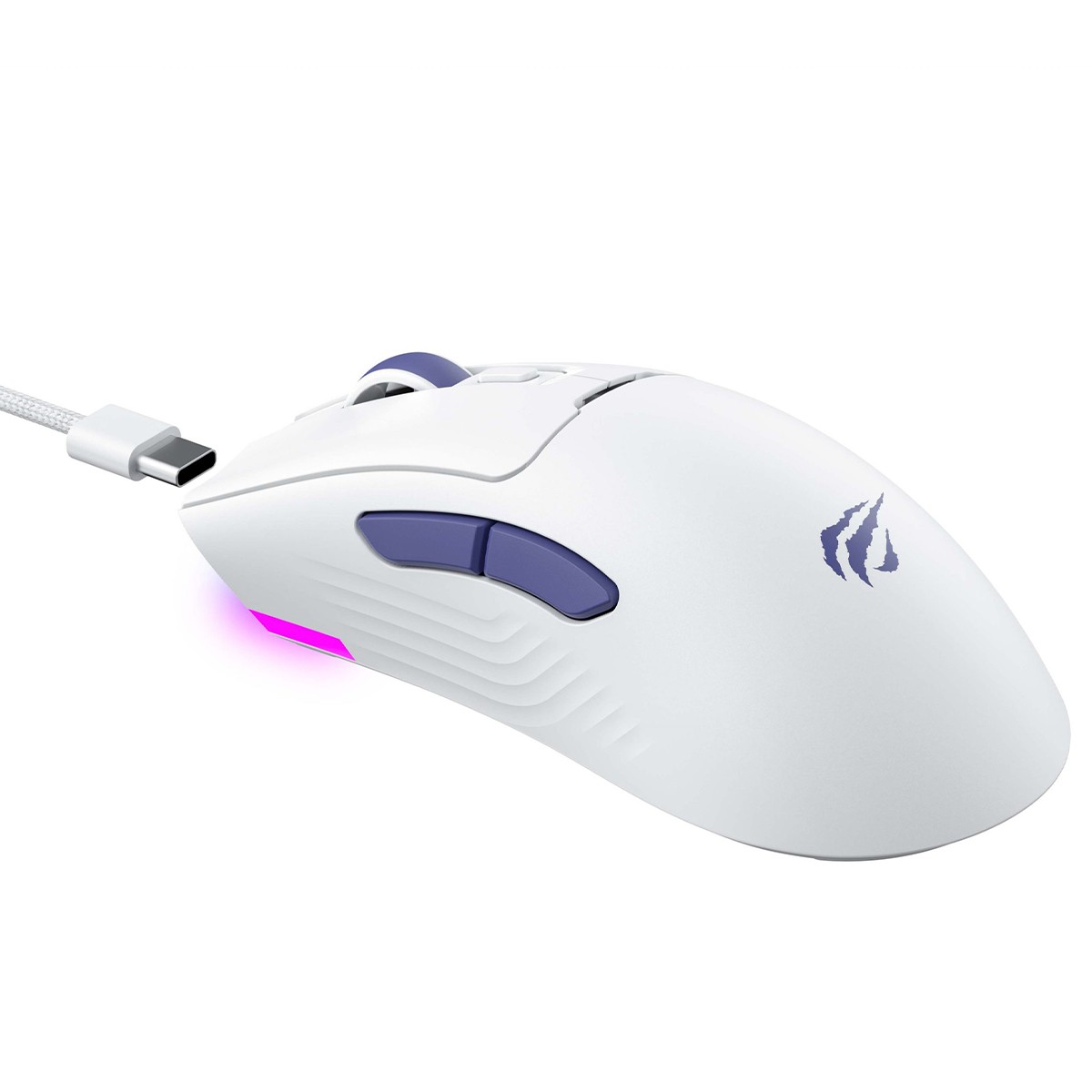 Mouse Gamer Havit MS966WB White, Wireless/Bluetooth, RGB, 10000 DPI, 7 Botões, PMW3325, Branco