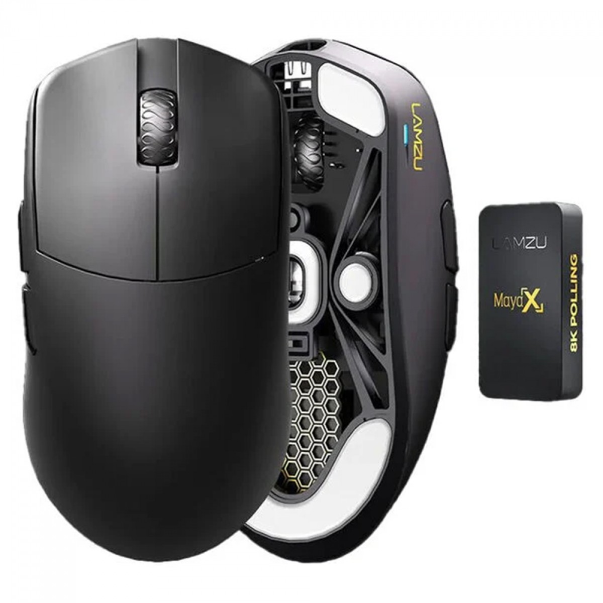 Mouse Gamer Lamzu Maya X, Wireless, 30.000 DPI, 8K, PixArt-3950, 7 Botões, Preto, Chacoal    