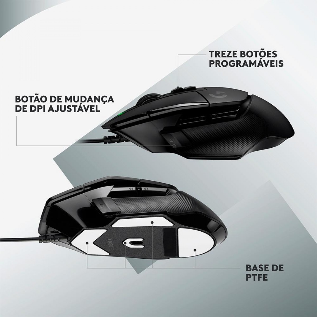 Mouse Gamer Logitech G502 X, RGB, 25600 DPI, 13 Botões, Switch Híbrido, Preto, 910-006137