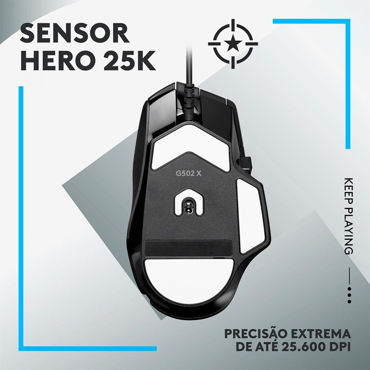 Mouse Gamer Logitech G502 X, RGB, 25600 DPI, 13 Botões, Switch Híbrido, Preto, 910-006137