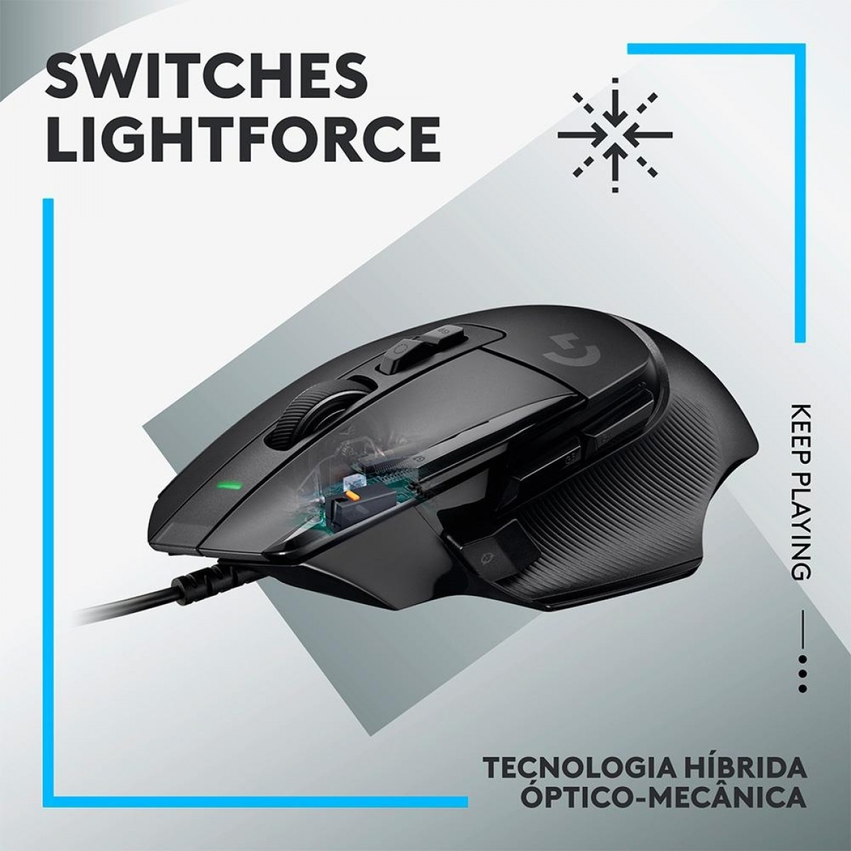 Mouse Gamer Logitech G502 X, RGB, 25600 DPI, 13 Botões, Switch Híbrido, Preto, 910-006137