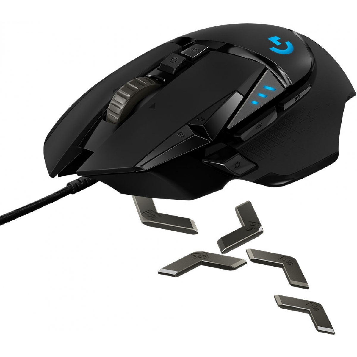 Mouse Gamer Logitech Hero G502, 16000 DPI, 11 Botões, Ajuste de Peso, RGB, Black, 910-005550