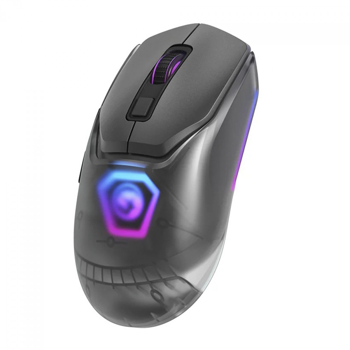 Mouse Gamer Marvo Z FIT PRO G1W GY, Wireless/Bluetooth, RGB, 19000 DPI, 7 Botões Programáveis, Cinza