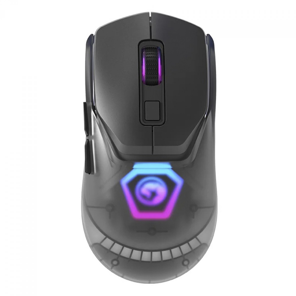 Mouse Gamer Marvo Z FIT PRO G1W GY, Wireless/Bluetooth, RGB, 19000 DPI, 7 Botões Programáveis, Cinza
