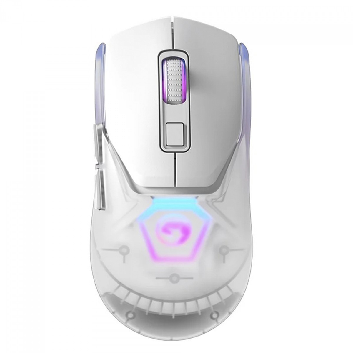 Mouse Gamer Marvo Z FIT PRO G1W WH, Wireless/Bluetooth, RGB, 19000 DPI, 7 Botões Programáveis, Branco