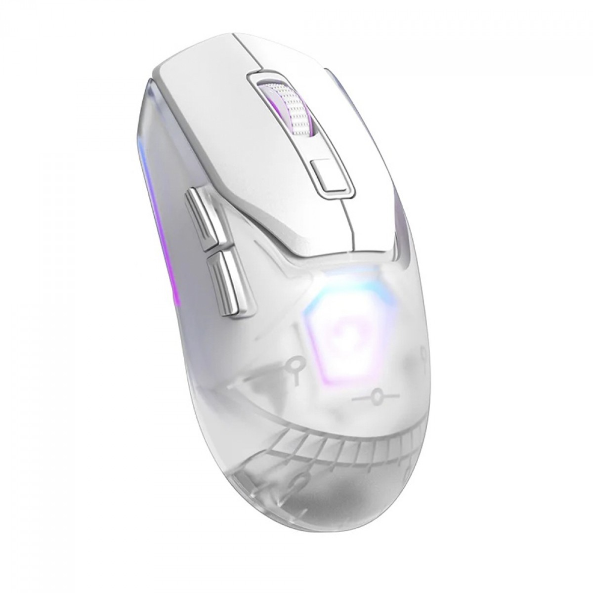 Mouse Gamer Marvo Z FIT PRO G1W WH, Wireless/Bluetooth, RGB, 19000 DPI, 7 Botões Programáveis, Branco