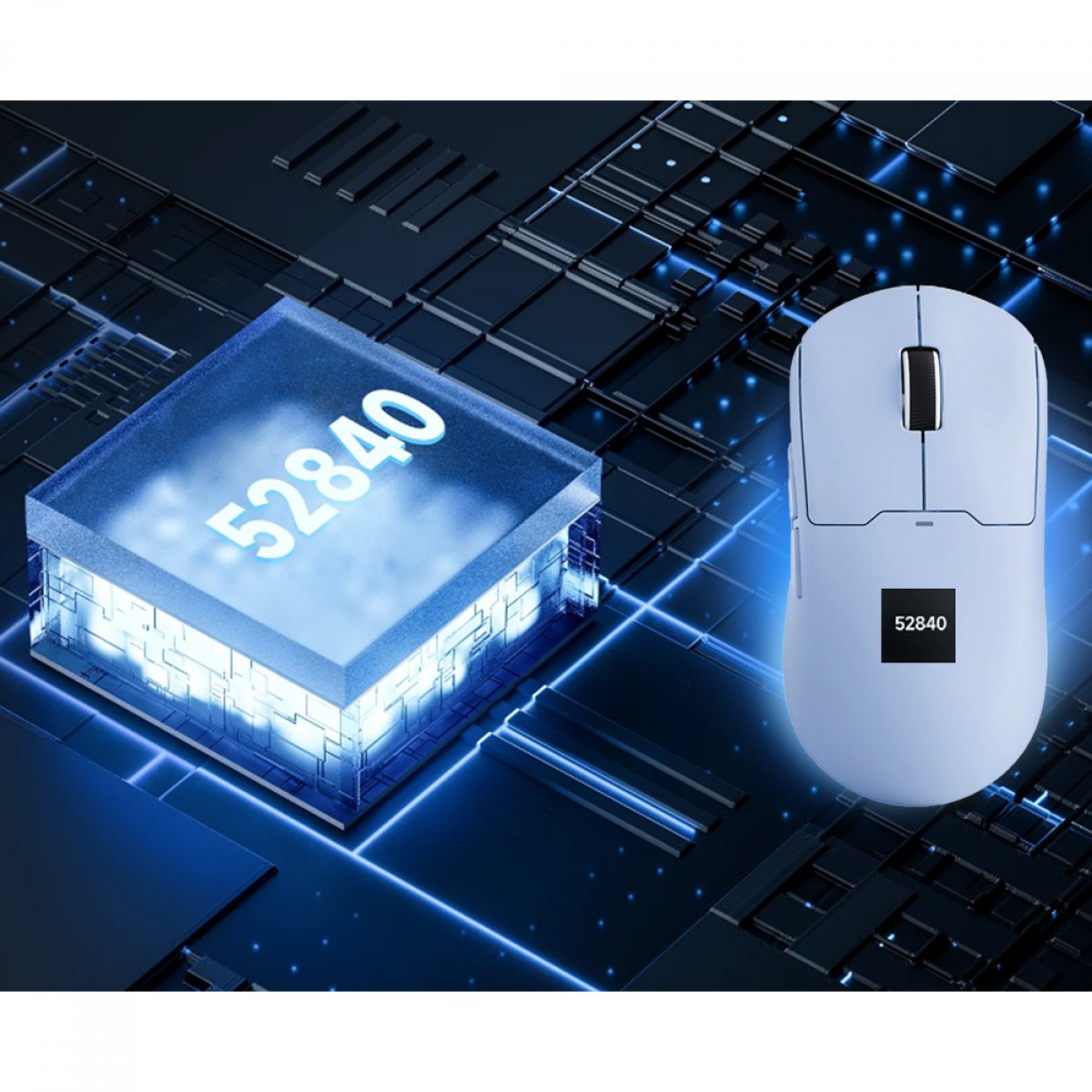 Mouse Gamer MCHOSE A5 Ultra, Wireless, Bluetooth, 26000 DPI, Sensor PAW 3395, Azul, MC-A5-10S