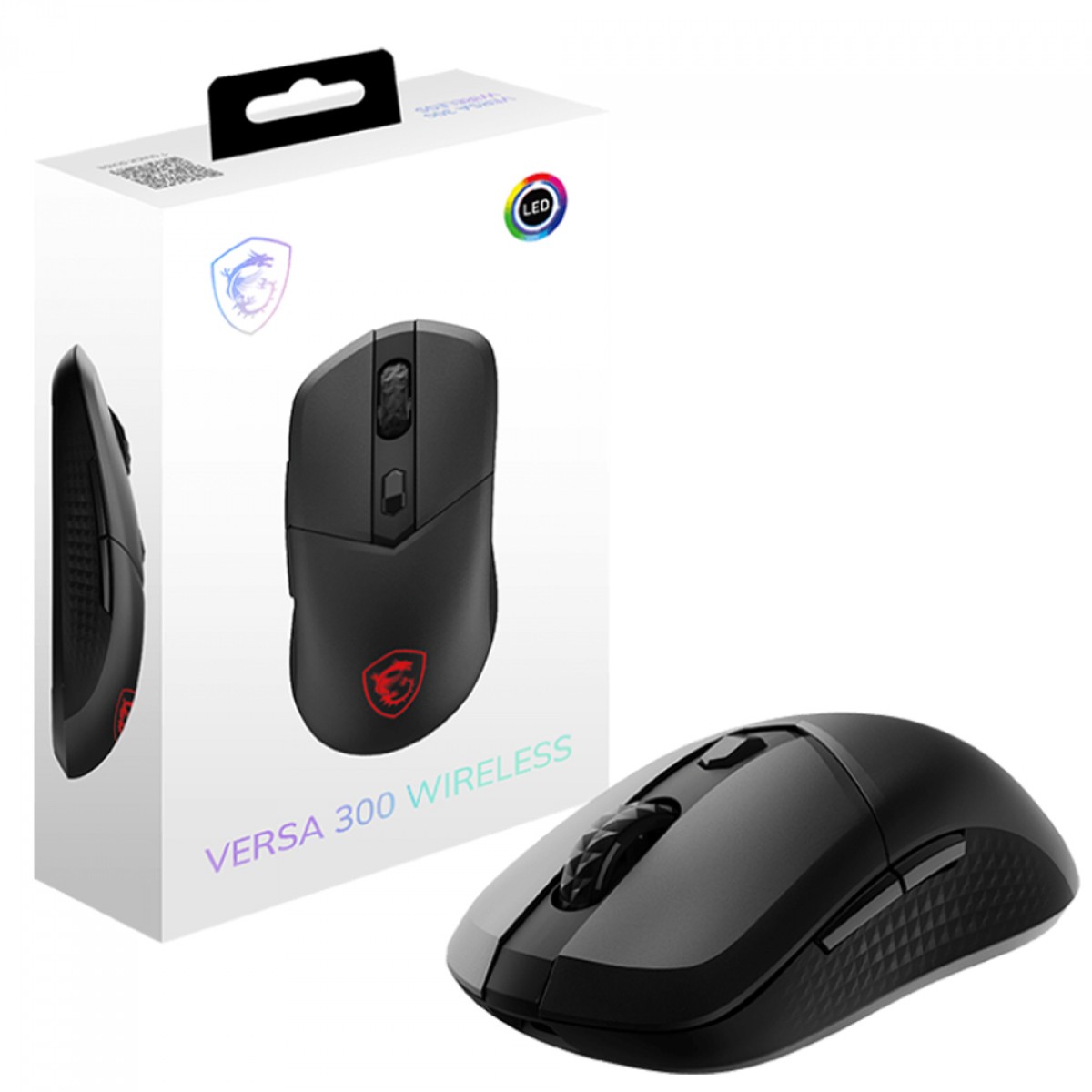 Mouse Gamer MSI Versa 300, RGB, Wireless/Bluetooth, 8000 DPI, Sensor PAW3104DB, 6 Botões, Preto