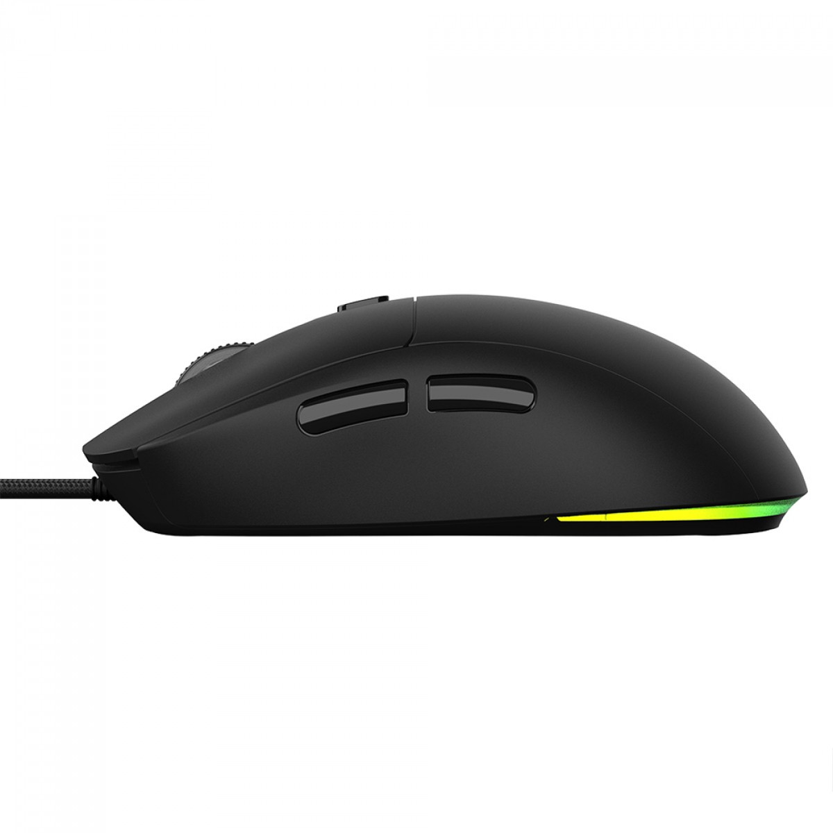 Mouse Gamer PCYes Basaran Black Vulcan, RGB, 12400 DPI, PWM 3327, 6 Botões, Preto, PMGBRBV