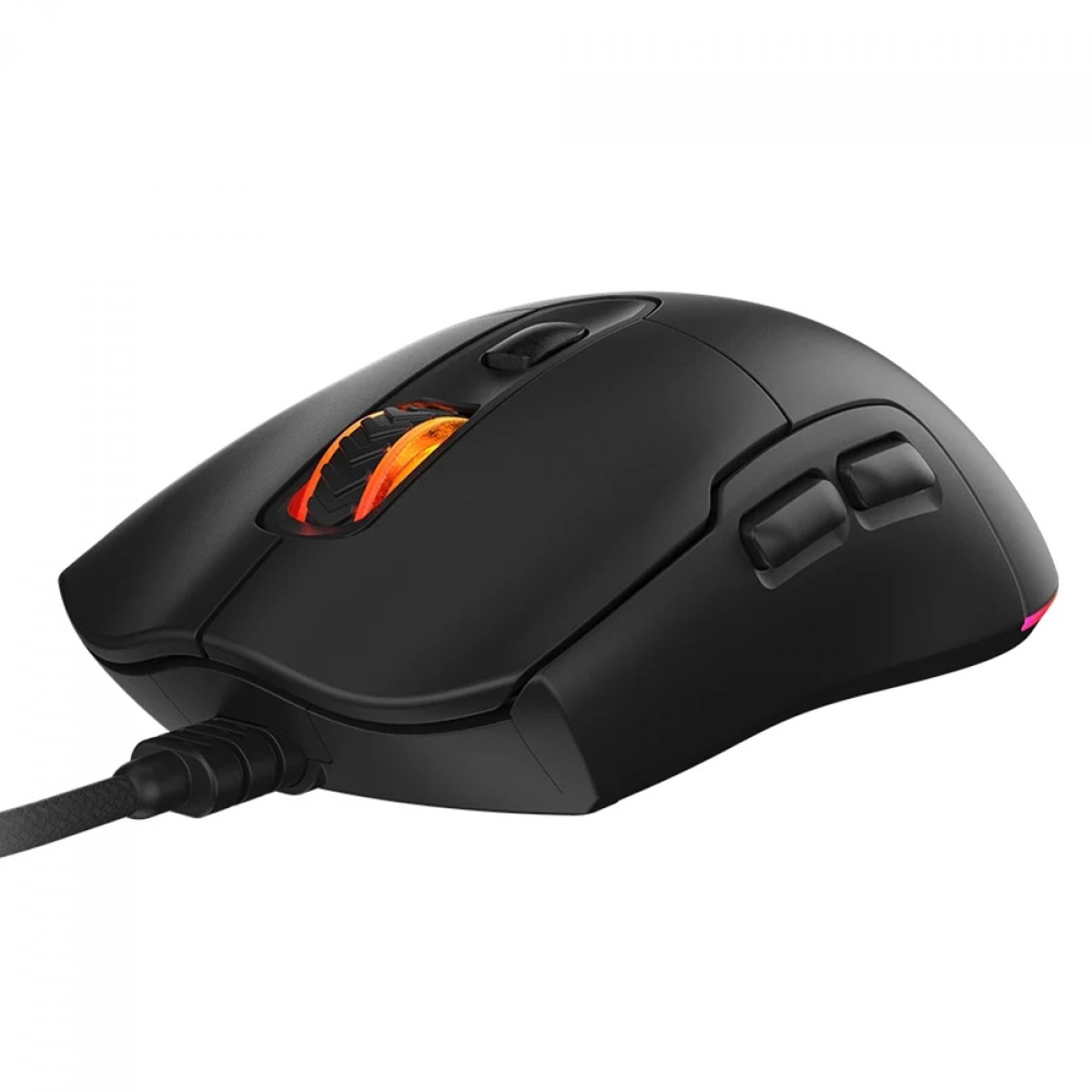 Mouse Gamer PCYes Malus Black Vulcan, RGB, 12400 DPI, PWM 3327, 6 Botões, Preto, PMGMBV