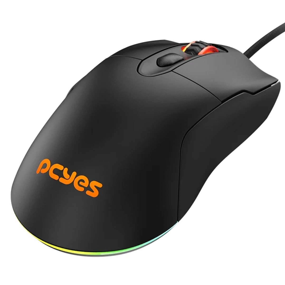 Mouse Gamer PCYes Malus Black Vulcan, RGB, 12400 DPI, PWM 3327, 6 Botões, Preto, PMGMBV
