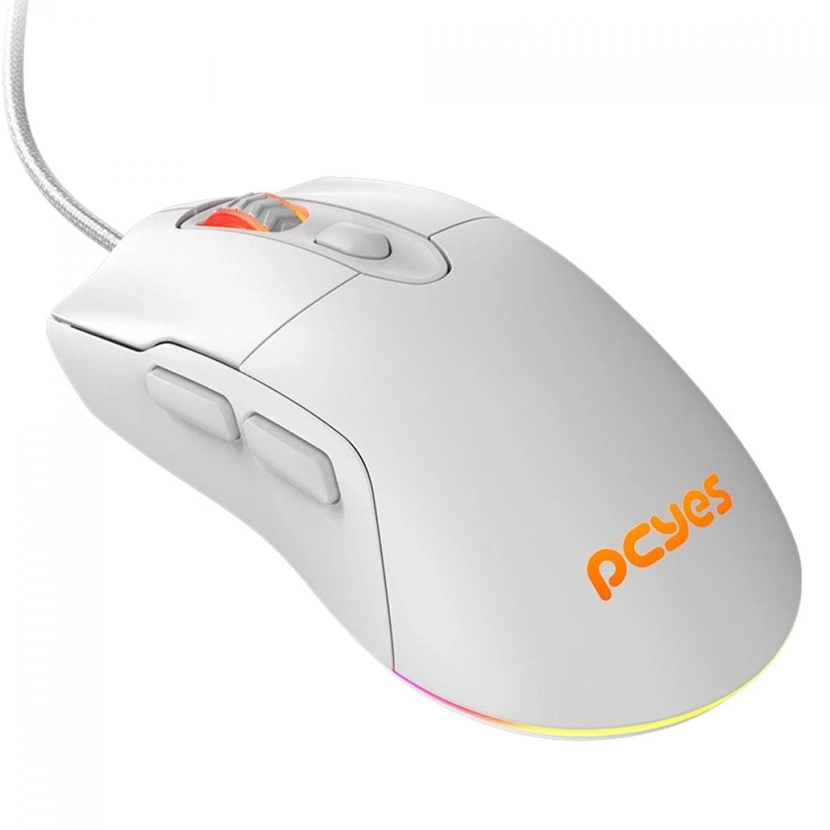 Mouse Gamer PCYes Malus White Ghost, RGB, 12400 DPI, PWM 3327, 6 Botões, Branco, PMGMWG