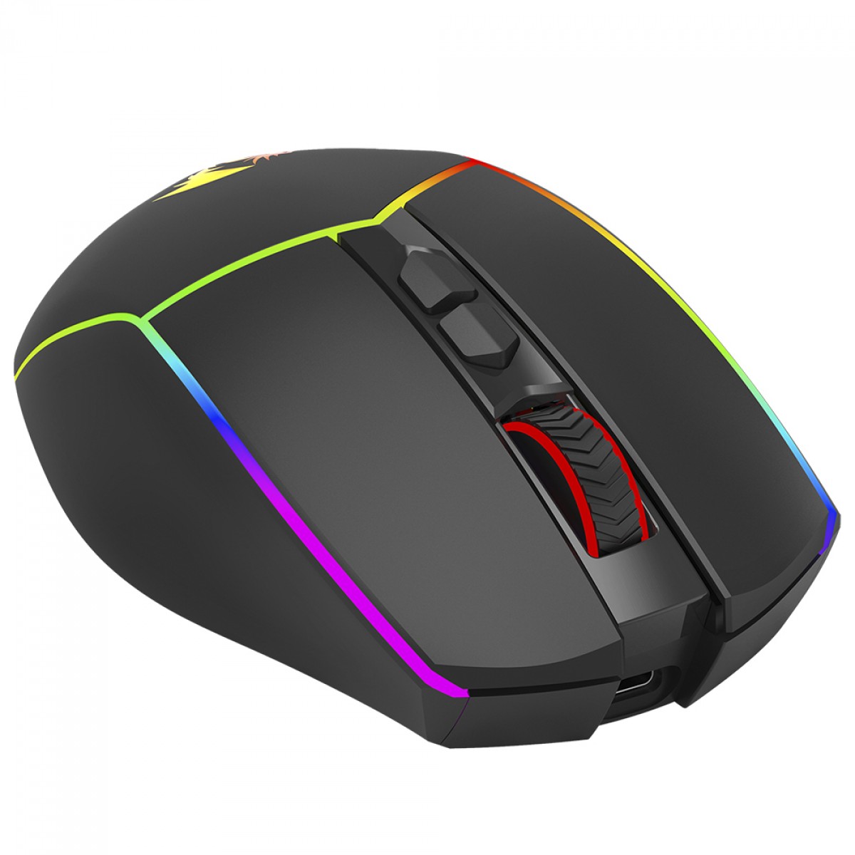 Mouse Gamer Redragon Axe Pro, RGB, Wireless/Bluetooth, 8000 DPI, 8 Botões, Sensor PAW3104, Preto, M814RGB-PRO