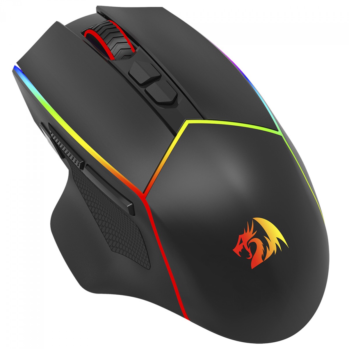 Mouse Gamer Redragon Axe Pro, RGB, Wireless/Bluetooth, 8000 DPI, 8 Botões, Sensor PAW3104, Preto, M814RGB-PRO