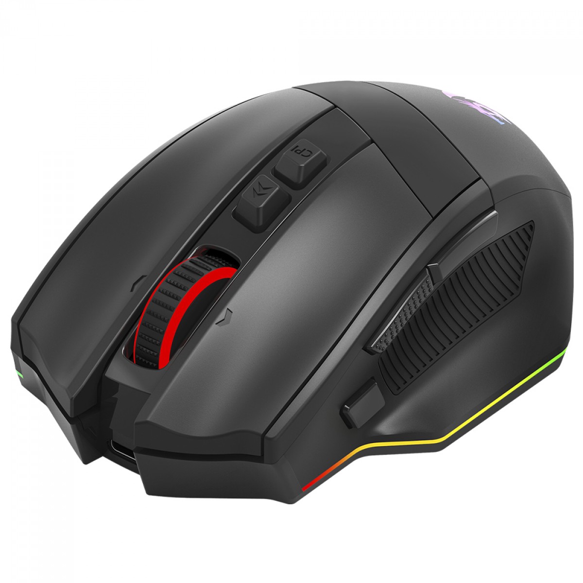 Mouse Gamer Redragon Rind Pro, RGB, Wireless/Bluetooth, 26000 DPI, 10 Botões, Sensor PAW3395, Preto, M813RGB-PRO