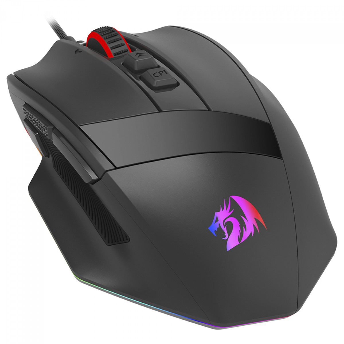 Mouse Gamer Redragon Rind, RGB, 16000 DPI, 10 Botões, Sensor PAW3333, Preto, M813-RGB