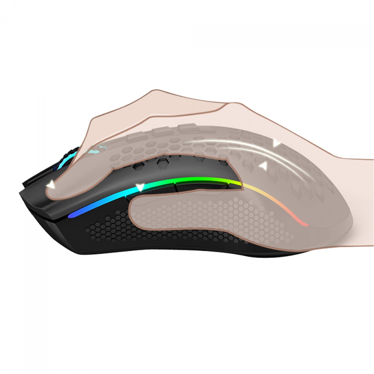 Mouse Gamer Redragon Storm Pro, 16000 DPI, Wireless, 8 Botões Programáveis, RGB, Black, M808-KS