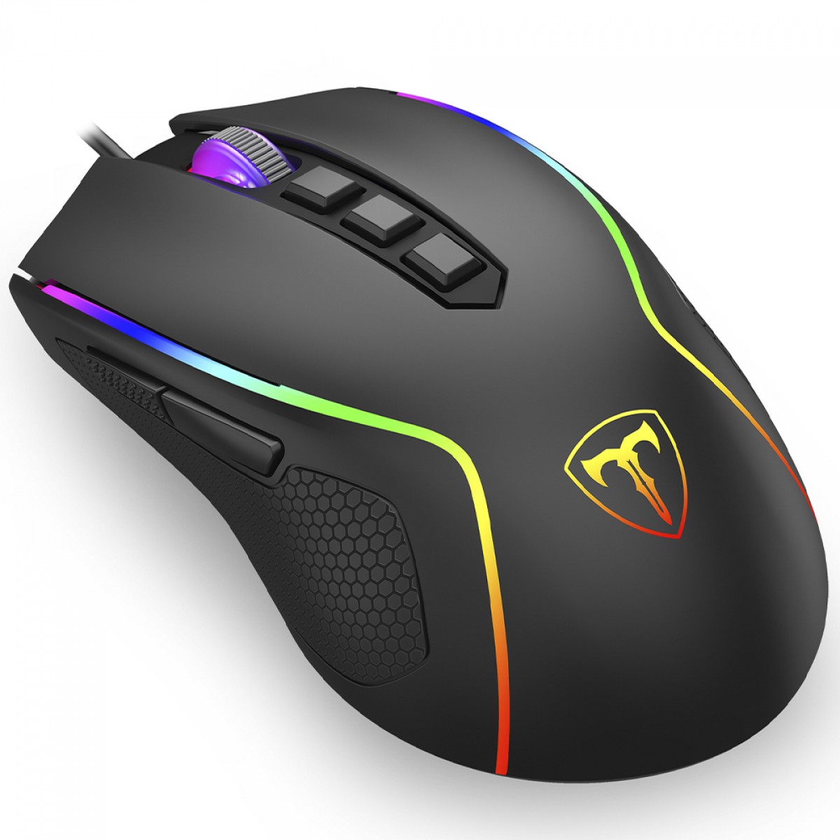 Mouse Gamer T-Dagger Darkangel V3, RGB, 4000 DPI, 8 Botões, Preto, T-TGM209 V3