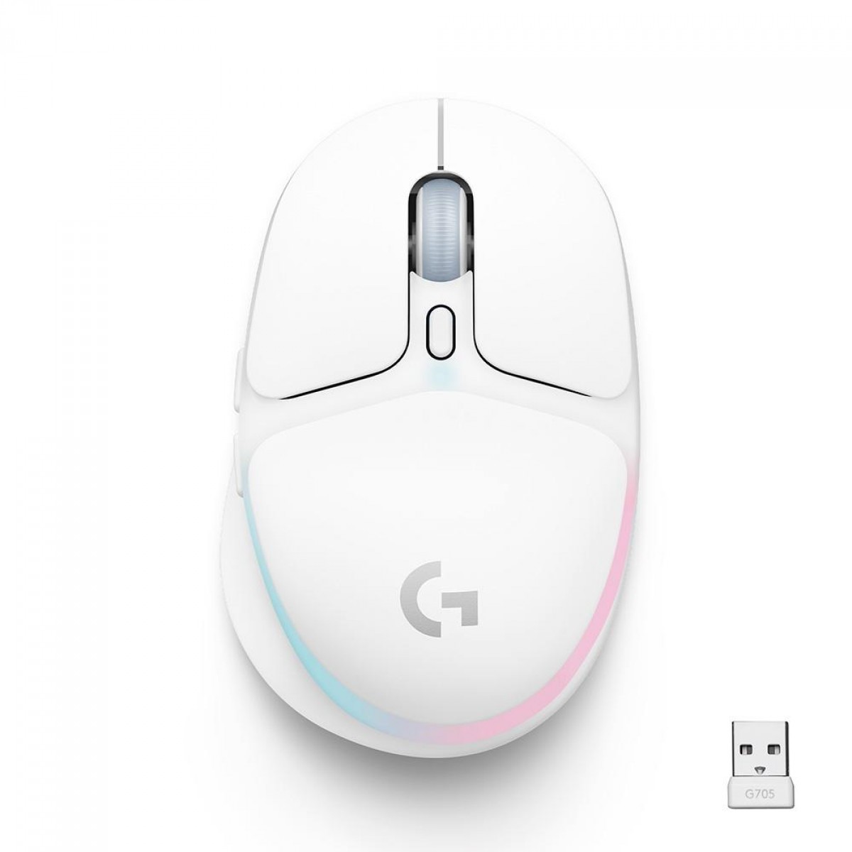 Mouse Logitech G705, Coleção Aurora, Sem Fio/Bluetooth, USB, 6 Botões, Branco, 910-006366