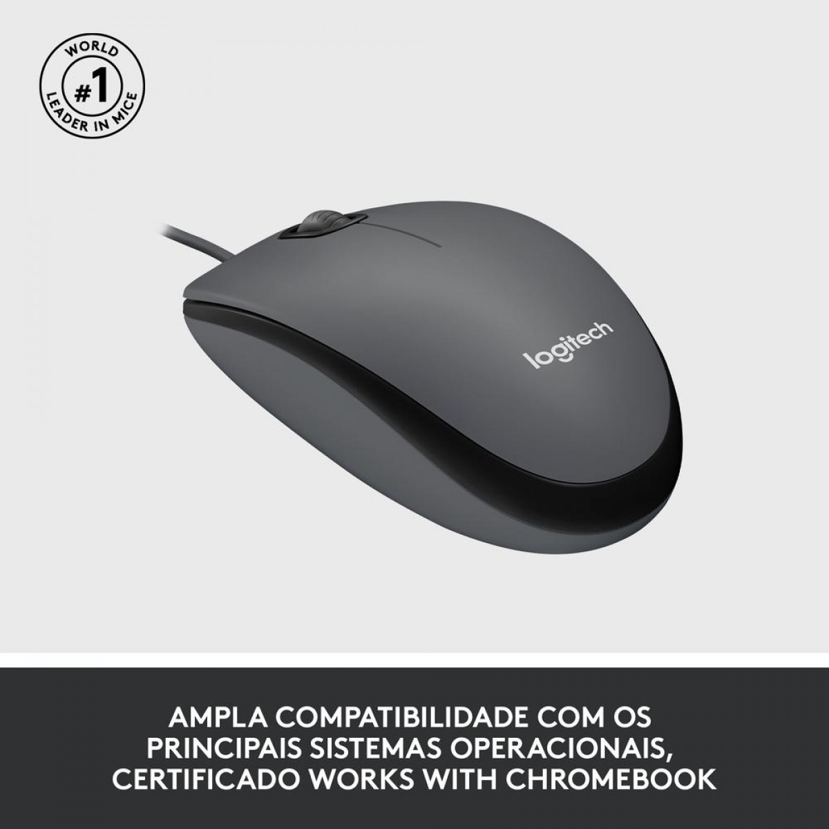 Mouse Logitech M100, USB, 1000 DPI, Preto, 910-001601