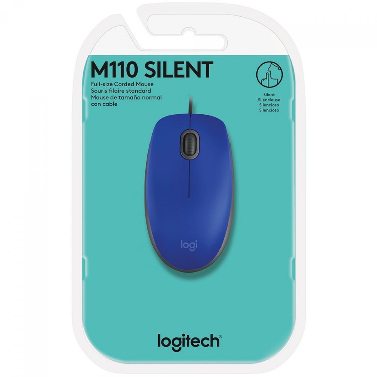 Mouse Logitech M110 Silent, USB, Azul, 910-006662