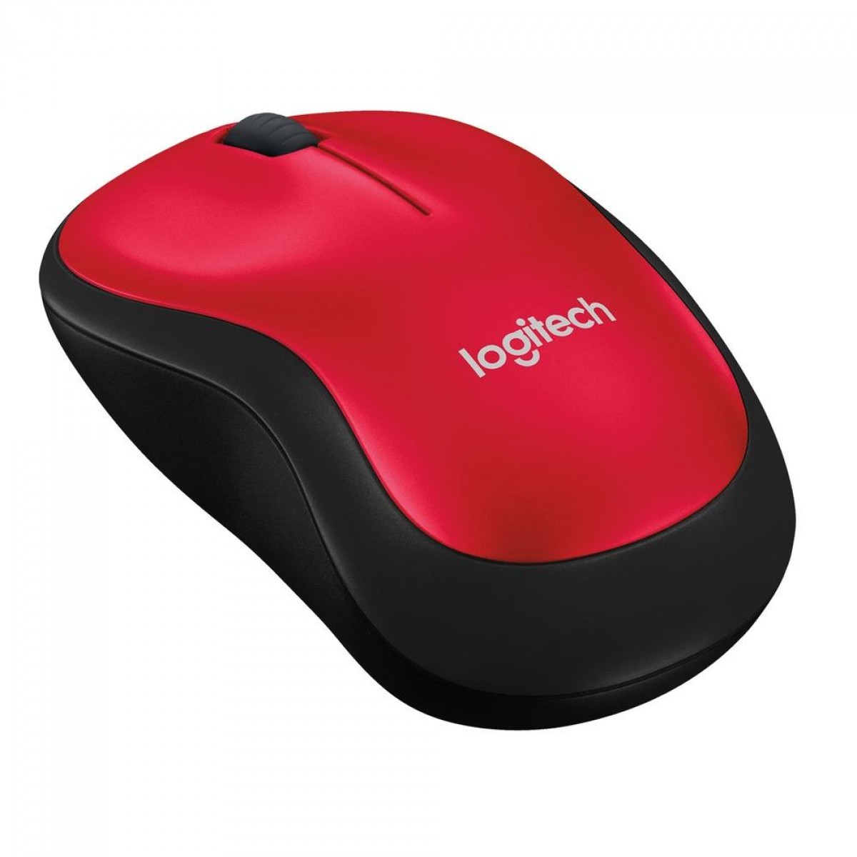 Mouse Logitech M185 Sem fio, 1000 DPI, Wireless, Preto/Vermelho, 910-003635
