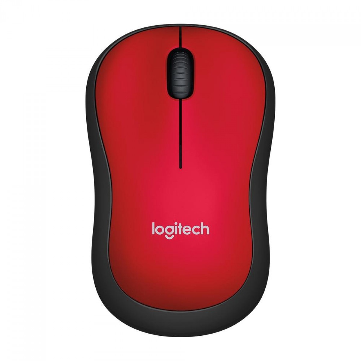 Mouse Logitech M185 Sem fio, 1000 DPI, Wireless, Preto/Vermelho, 910-003635