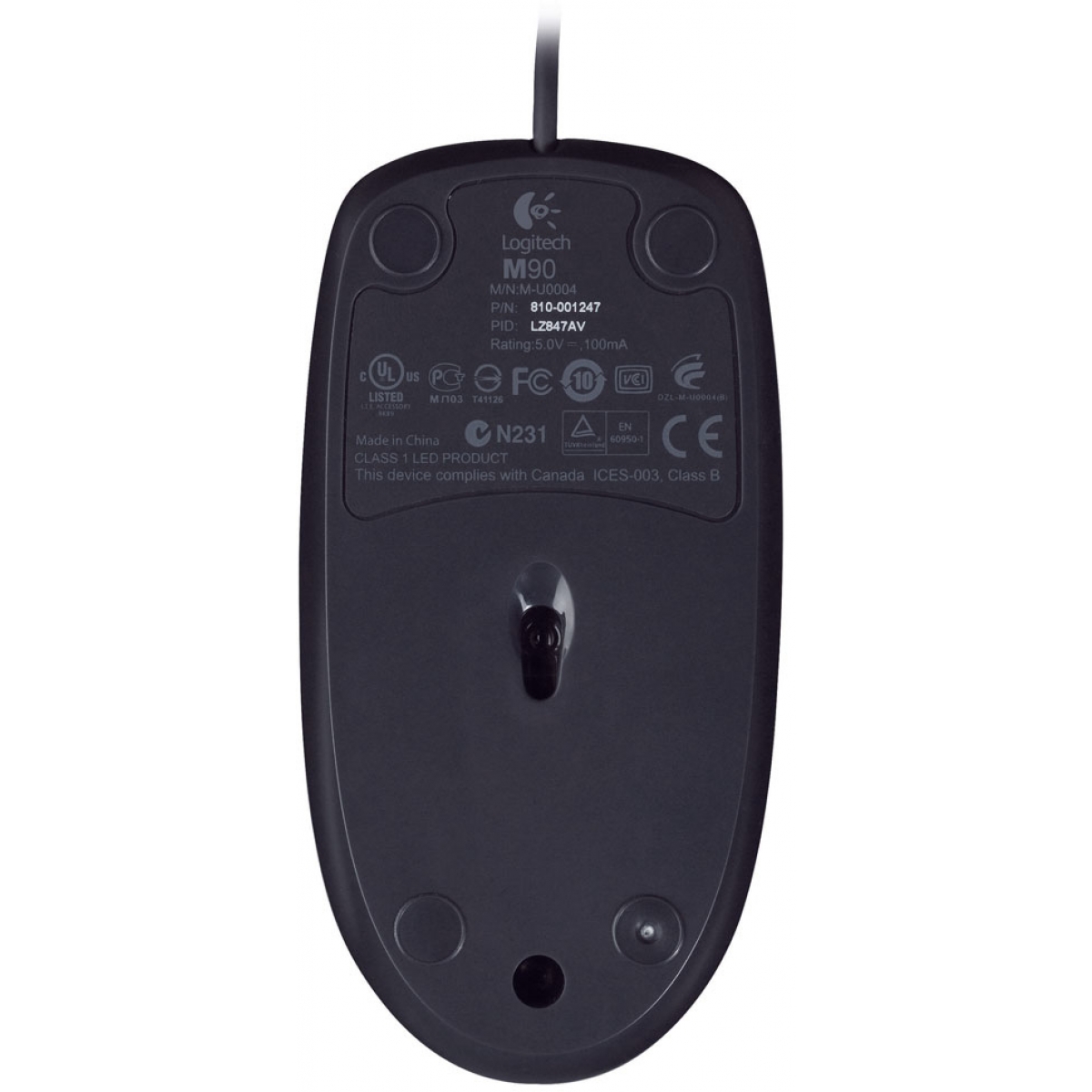 Mouse Logitech M90, 1000 DPI, Black