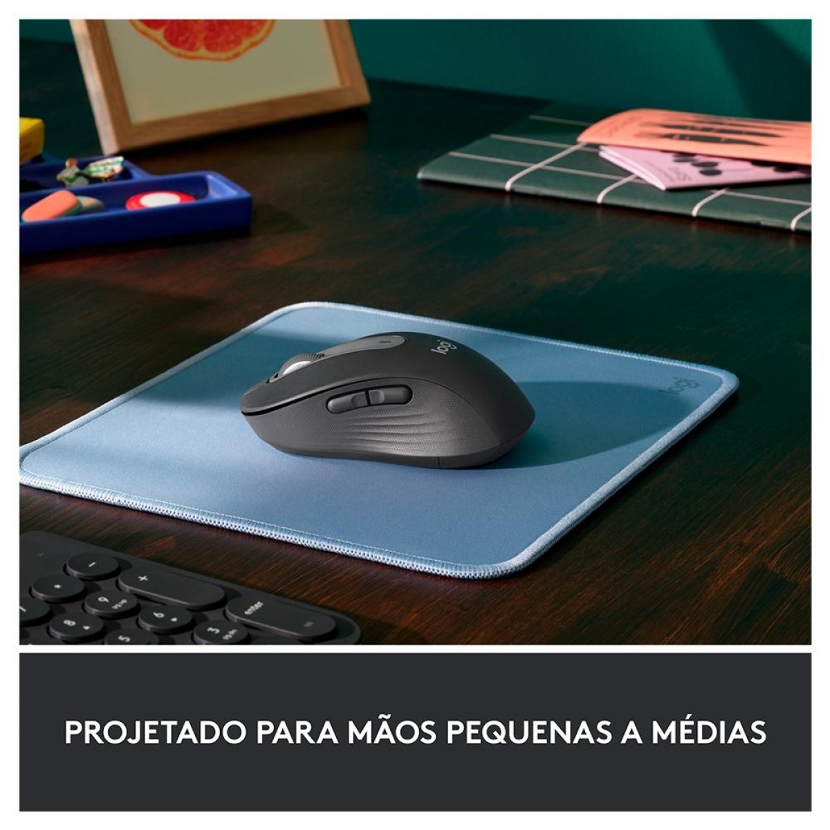 Mouse Logitech Signature M650, Sem Fio/Bluetooth, 2000 DPI, 5 Botões, SilentTouch, Preto, 910-006250