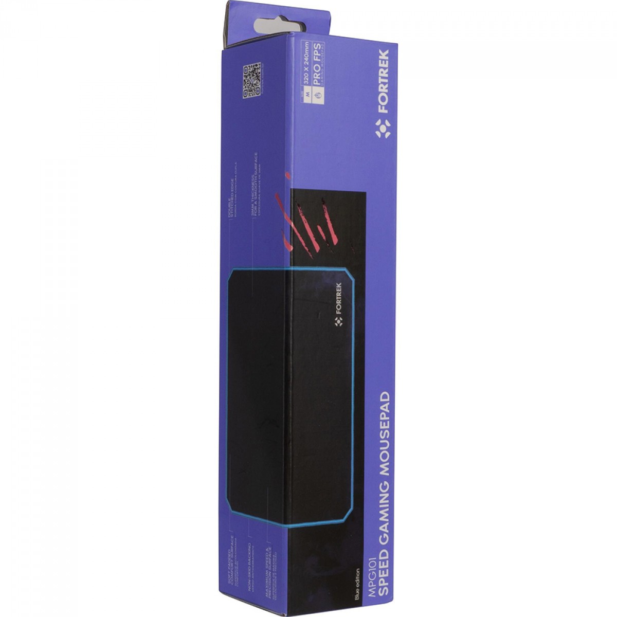 Mouse Pad Gamer Fortrek Speed MPG101 AZ, Médio (320x240mm), Preto/Azul - 72696