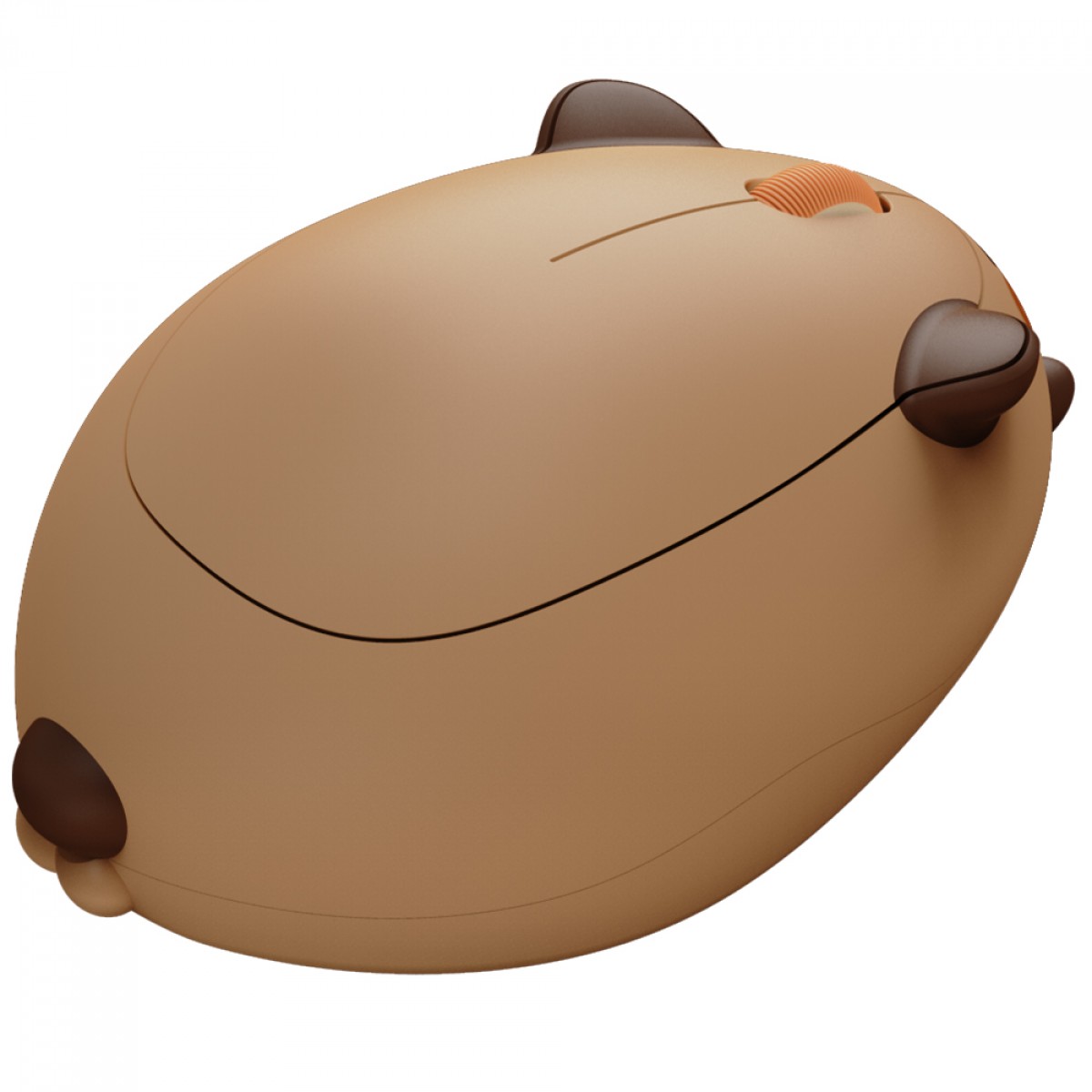 Mouse Temático Akko Capybara, Wireless, 1200 DPI, Marrom